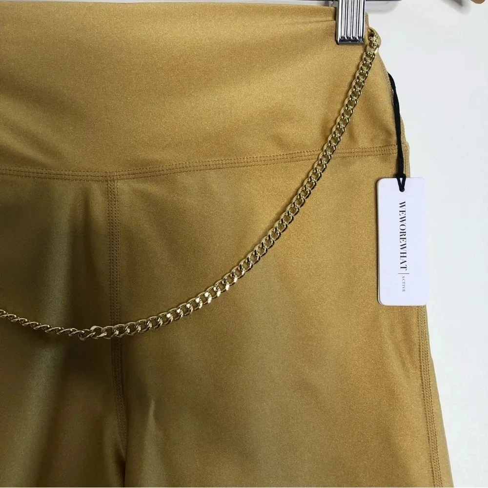 NWT WeWoreWhat Gold Chain Bike Shorts Medium - Picture 9 of 9